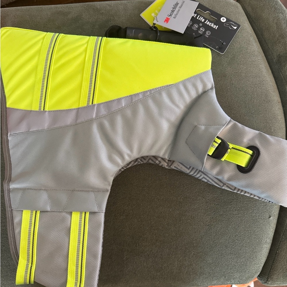 TrueLove  Neon Yellow/Green and Gray Pet Life Jacket